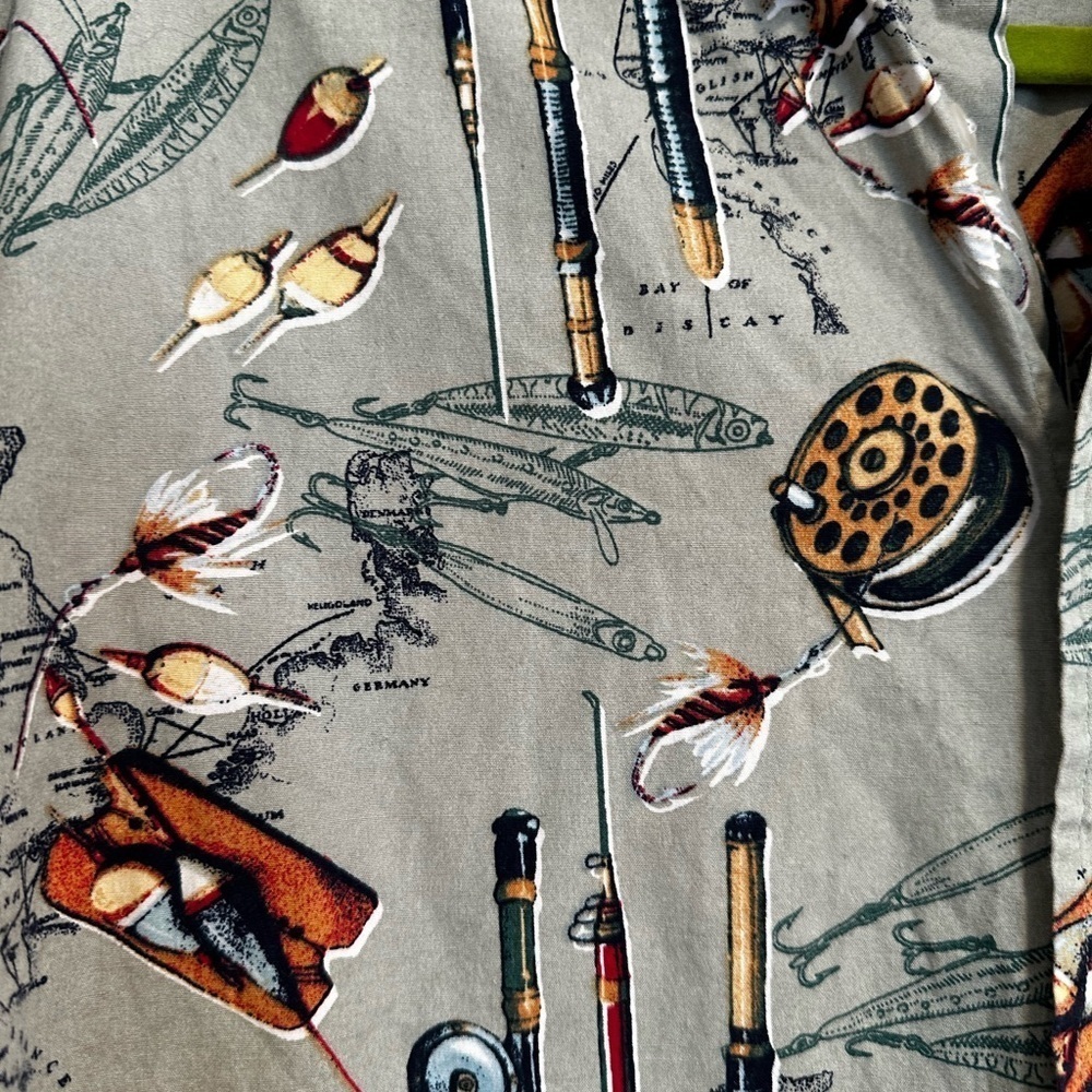 VTG 90s Natural Issue Men's Button Up Fishing Shirt XL All Over Print. - Picture 9 of 12
